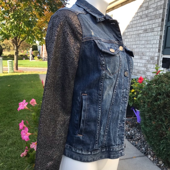 ☘️🌸 Express Denim silver sleeves Jacket 🌸☘️ - Picture 5 of 11